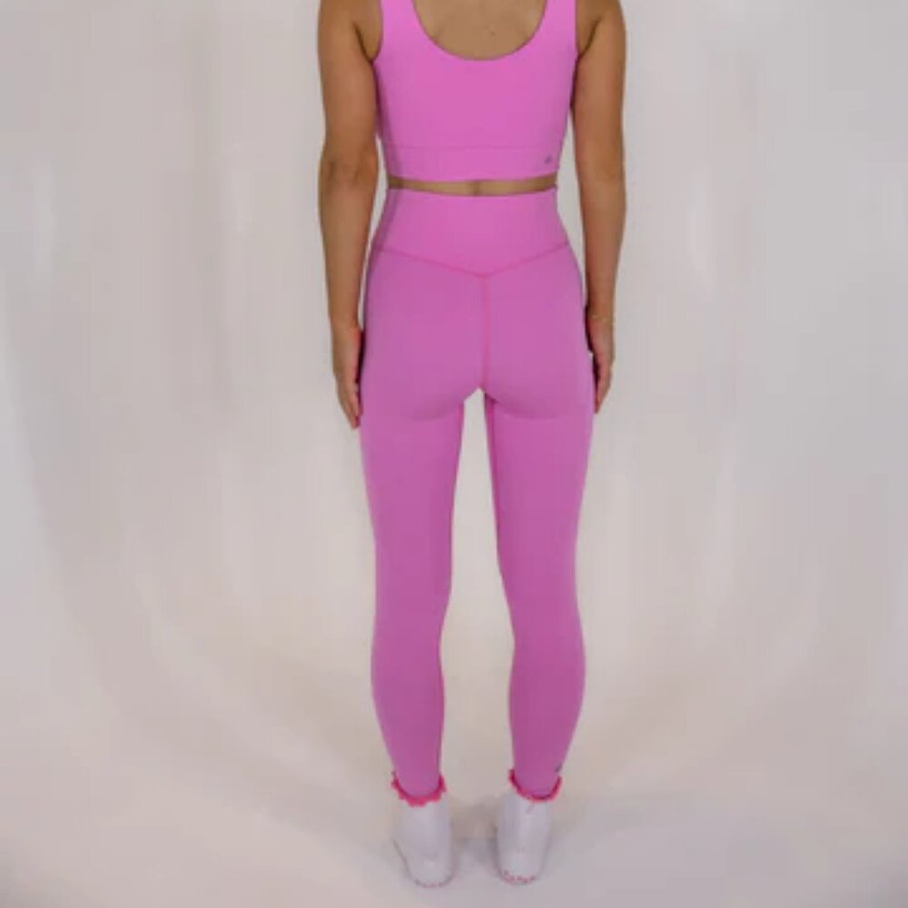 Salt Project Sculpt Cross Over Legging Women's Size S Bubblegum Pink High Rise - Picture 2 of 13